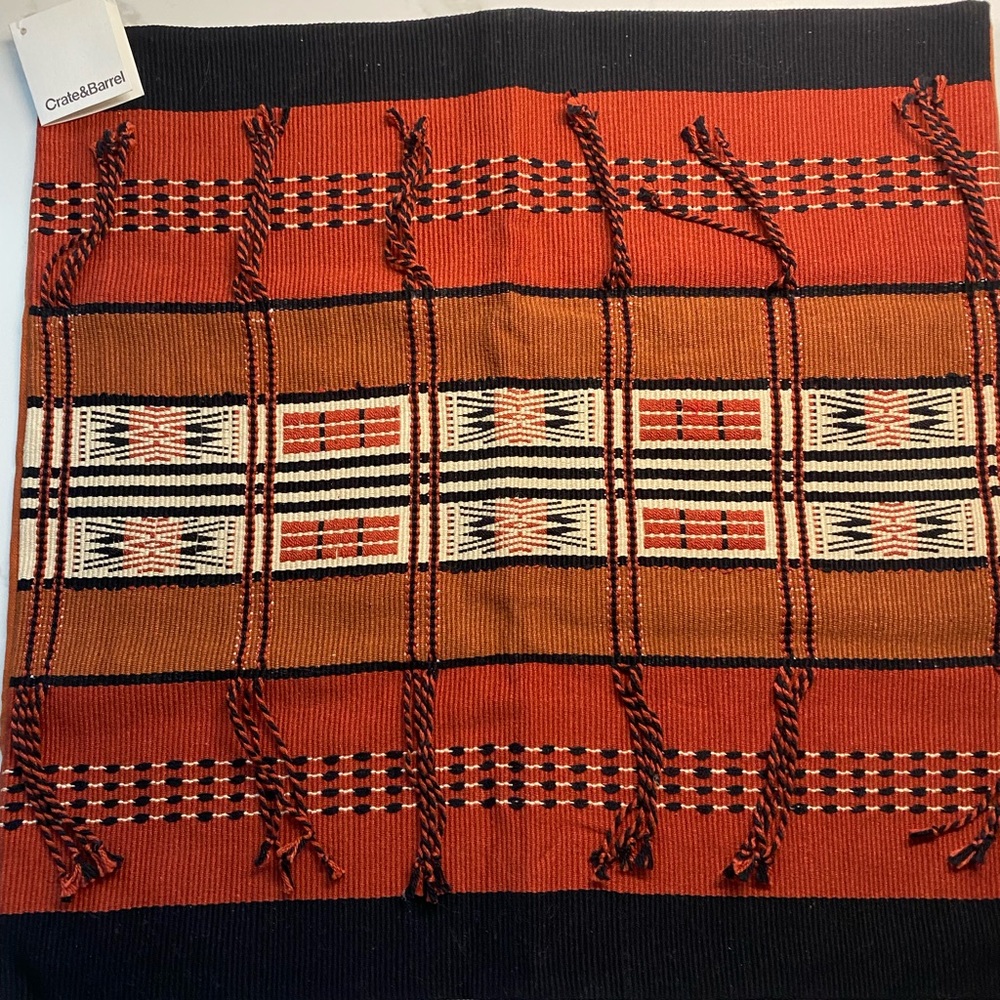 Beautiful pillow cover deep orange and black.